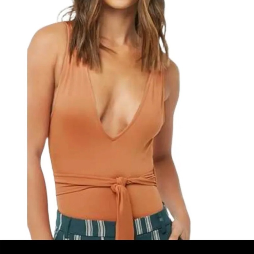 Rust Ginger Vneck Bodysuit